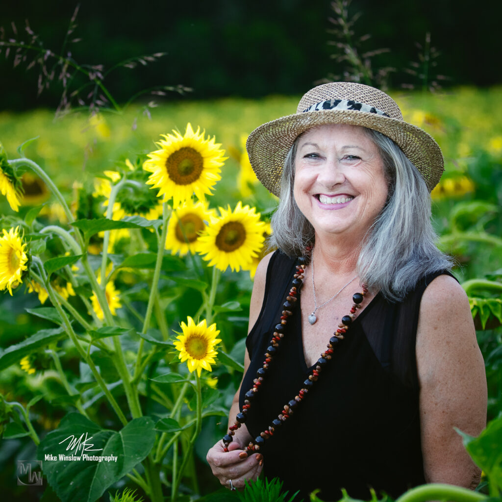 woman in sunflowers